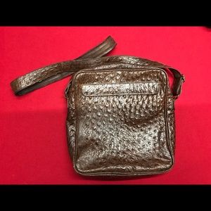 Genuine Exotic Ostrich skin bag.